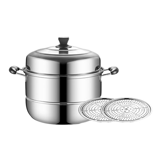 Edelstahl-Dampfgarer mit größerer Kapazität, 2 Ebenen, Dampfgarer für Küche, Gemüse, Eier von Miokycl