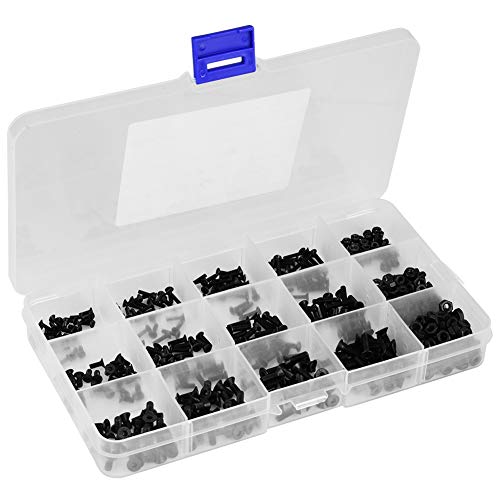 Senkkopfmutter 18×10×3 480-teiliges Set Sechskant-Senkschraubenmuttern-Set aus Kohlenstoffstahl M2 M2,5 M3 M2 Schrauben MLOK-Schrauben von Miokycl