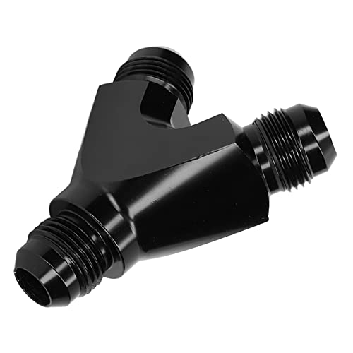 Miosugo AN8 Y Adapter, AN8 Adapterkupplung Verteiler, Schwarz Anodizing 3 -Wege Y Block -Anpassungsadapter, Aluminium AN8 3 Way Fitting Male to Dual Male von Miosugo