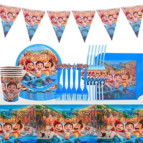 Miotlsy Gebutstag Party Set,Geburtstag Partygeschirr Set, Party Geschirr Set Kinder, LUCA Party Zubehör, Benutzt Für Kindergeburtstag,Party Deko,Baby Shower（36Pcs） von Miotlsy