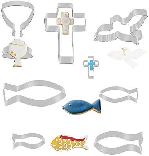 Miotlsy Taufe Deko Ausstecher Fisch Kommunion Ausstechformen Taufe Keksausstecher Fisch Ausstecher Taufe Ausstecher Kommunion Set Ausstechform Kreuz Plätzchenformen für Kommunion 9 Stück Miotlsy Taufe Deko Ausstecher Fisch Kommunion Ausstechformen Taufe Keksausstecher Fisch Ausstecher Taufe Ausstecher Kommunion Set Ausstechform Kreuz Plätzchenformen für Kommunion 9 Stück von Miotlsy