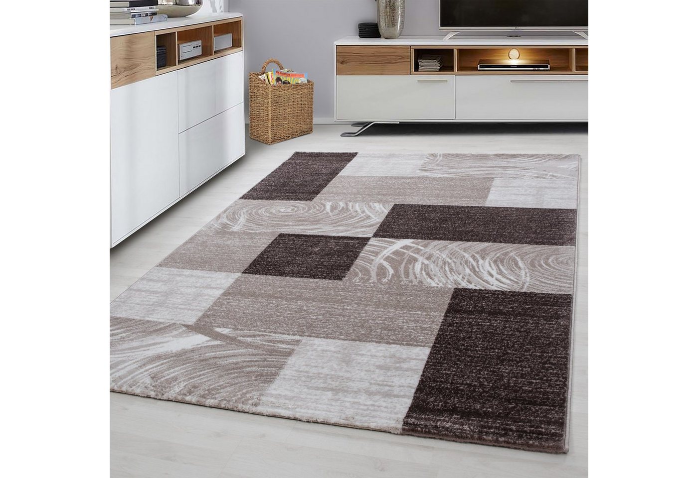 Designteppich Designerteppich modern Kurzflorteppich gemustert Flachflor, Miovani von Miovani