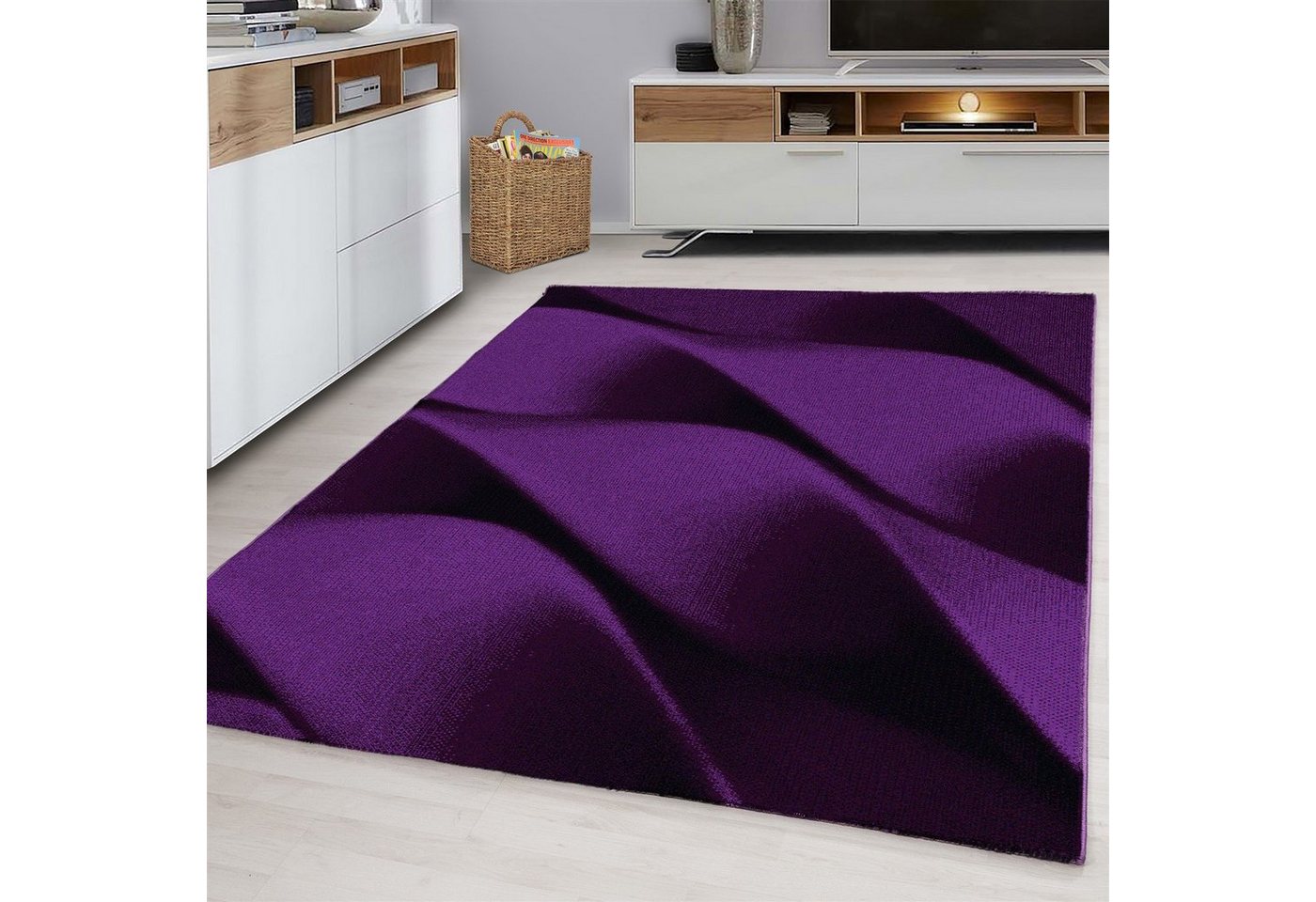 Designteppich Teppich Kurzflorteppich Designteppich Flachflorteppich modern, Miovani von Miovani