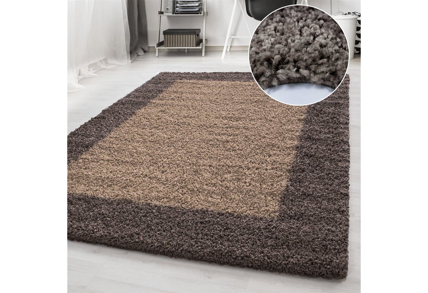 Hochflor-Teppich Hochflor Shaggy Zottelteppich Wohnzimmer Schlafzimmer, Miovani, Höhe: 30 mm von Miovani