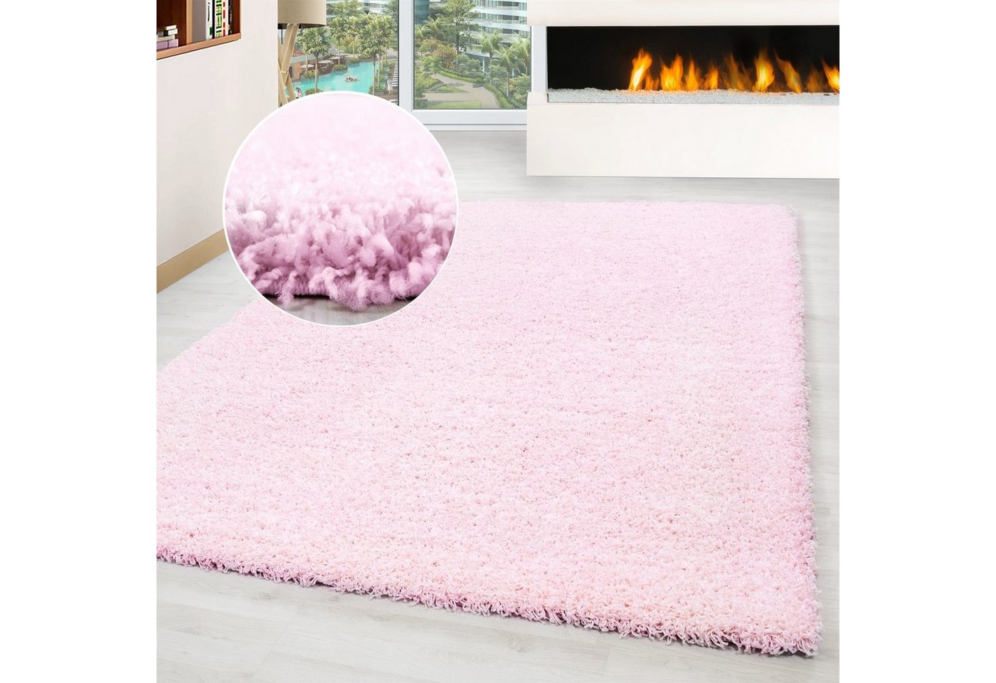 Hochflor-Teppich Teppich Shaggy Hochflorteppich Wohnzimmer Schlafzimmer Langflor, Miovani, Rechteckig, Höhe: 30 mm von Miovani