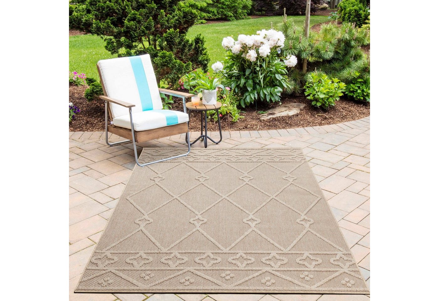 Outdoorteppich Outdoor Indoor Teppich Reief, Miovani, Rechteckig, Höhe: 8 mm, Garten, Terasse von Miovani