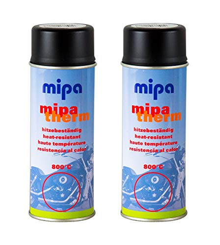2x MIPA Mipatherm Schwarz Thermolack Ofenlack hitzebeständig bis 800°C 400 ml 2x MIPA Mipatherm Schwarz Thermolack Ofenlack hitzebeständig bis 800°C 400 ml von MIPA