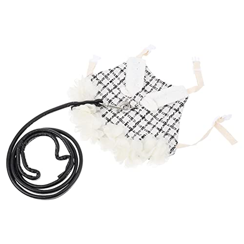 Mipcase 1 Set Cute Rabbit Leash and Harness Set Bunny Rabbit Dress Clothes Walking Harness Vest Small Animal Costume Outfits for Rabbit Hedgehog Ferret Guinea Pig Black S von Mipcase