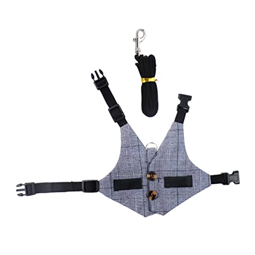 Mipcase 1 Set Hasenanzug Für Den Innenbereich Hasenleine Kaninchenpfleger Haustier Hasen Geschirr Geschmeidige Hasenweste Hasenwesten Geschirr Kleintierleinen Graues Polyester von Mipcase