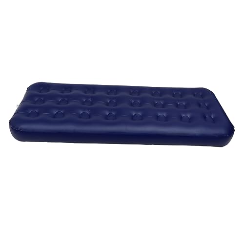 Mipcase 1 Stück Einzelluftmatratze aufblasbare Matratze beim Camping im Freien aufblasen Erwachsene Bett Aufblasbare Matte zusammenklappbare Schlafmatte BeflockungPVC Blue von Mipcase