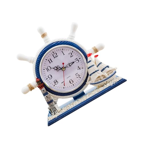 Mipcase 1 Stück Navigationsuhr Uhren Retro Segelboot Nautische Tischuhr LED Heim Leuchttürme Schreibtisch Leuchtturm Tischdekor Uhr Retro Tischuhr Uhr von Mipcase