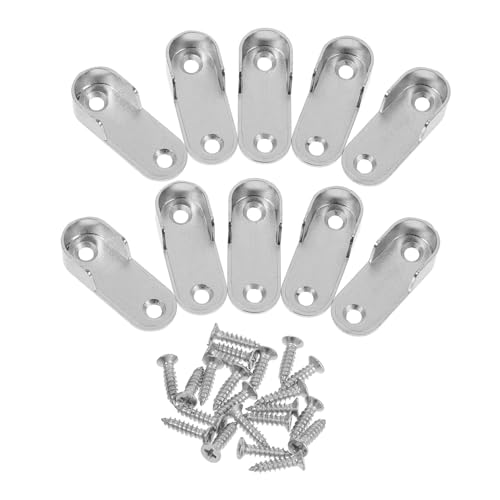 Mipcase 10 Stück Kleiderschrankständer Kleiderschrankstangenhalterungen Stangenende Unterstützt Closet Rod Support Kit Kleiderschränke Kit Kleiderstangenhalterung Silver Zinklegierung von Mipcase