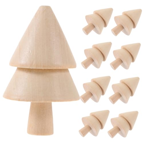 Mipcase 10 Stück Teiliges Mini Holz Weihnachtsbaum Deko zum Bemalen DIY Bastelset für Vielseitige Weihnachtsdeko Zubehör für Zuhause und Festtagsdekoration von Mipcase