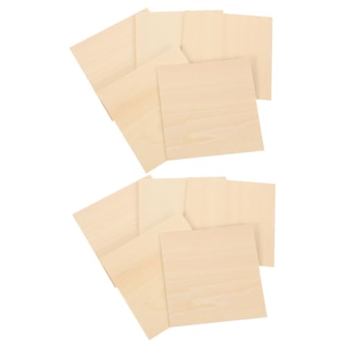 Mipcase 10Stücke Holzplatten Unlackierte Holzplatten für DIY Bastelprojekte für Modellbau Holzschnitzerei und Feiertagsdekoration Glatte Oberfläche zum Bemalen von Mipcase