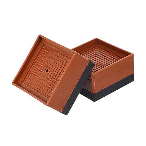 Mipcase 2 Stück Booster-Pad Stand Unterstützung unterstützt Steigleitung Beine Couch Furniture Riser Couchlifter für die Höhe Möbelsteiger Möbelbein -Riser Plastik Brown von Mipcase