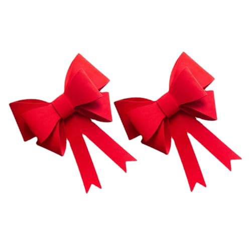 Mipcase 2 Stück Große Rote Weihnachtsschleifen Elegante Schleifen mit Robustem Filz für Fenster und Vorhangdekoration Vielseitig für Weihnachtsbaum Tür Treppe Innen und Außenbereich von Mipcase