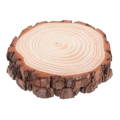 Mipcase 2 Stück Holzscheiben mit Rinde Natürliche Runde Holzscheiben Rustikale Baumscheiben zum Basteln Tischdekoration DIY Projekte für Handwerk und Festdeko von Mipcase