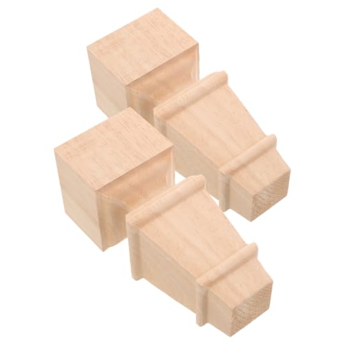 Mipcase 2 Stück Kommode Tischbeine Kommode Beine Runden Couch Beine Kabinettsbeine Verstellbare Beine Möbelfüße Ersatz Modern Sofa Quadratische Tischbeine Möbelbeine Beige Kautschukholz von Mipcase