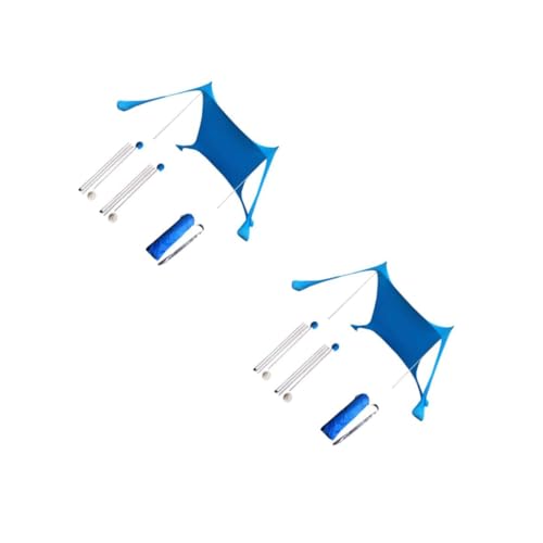 Mipcase 2 Stück Picknickzelt Markise Wasserdicht Überdachung Leicht Tragbar Sonne Cooles Zelt Stranddach Uv Plane Zelte Zum Campen Camping Pop-up-strandzelt Klein Familie Strandzelt Blue von Mipcase