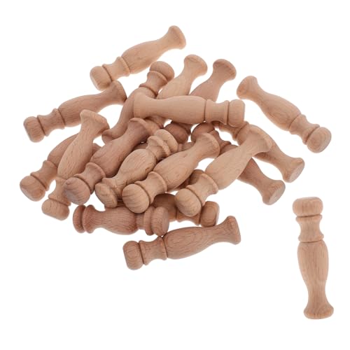 Mipcase 20 Stück römische Hauptstadt Stöcke zum Basteln Balusterspindeln Holzstange Holzhandwerk unvollendet Holzstäbe zum Basteln römischer Säulenständer hölzern Beige von Mipcase