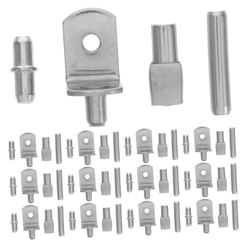 Mipcase 200 Stück Regale Regalpflock verstellbare Regalhalterungen Haltbarkeitshalterung Schrank Regal Clips Regalhalter für Schränke Regalhalterstifte Regalstifte Rostfreier Stahl Silber von Mipcase