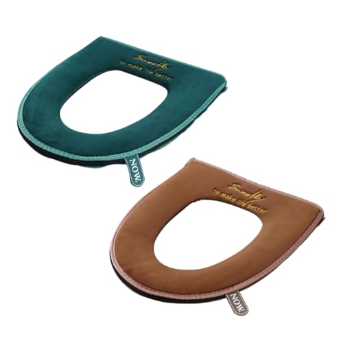 Mipcase 2stücke Toilettensitzbezug Wiederverwendbar Toilettensitzbezugkissen Waschbar Toilettensitzbezugpolster Flanellmaterial Für Badezimmer Mit Reißverschluss Für Senioren von Mipcase