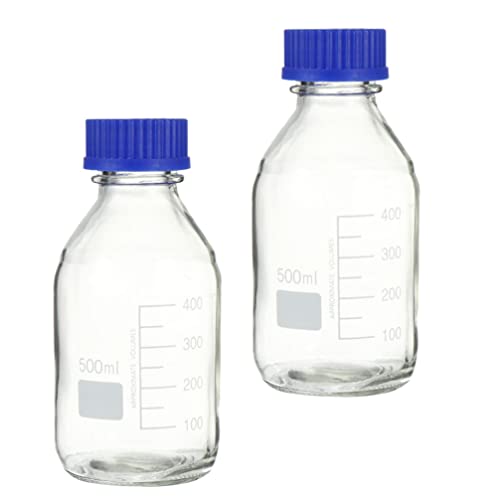 Mipcase 2st Reagenzflasche Flaschen Für Labormedien Labor Media Flaschen Flasche Mit Chemischen Reagenzien 500 Ml Laborflasche Laborversiegelungsflaschen Reagens Konisch Glas Ausrüstung von Mipcase