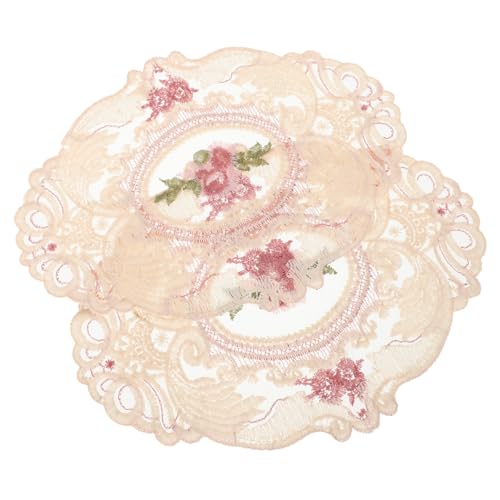 Mipcase 2stücke Vintage Spitzen Tischsets Deckchen Für Tischmöbel Blumen Stickerei Dekor Untersetzer Für Cafés Bäckereien Tisch Platzierung Accessoires von Mipcase