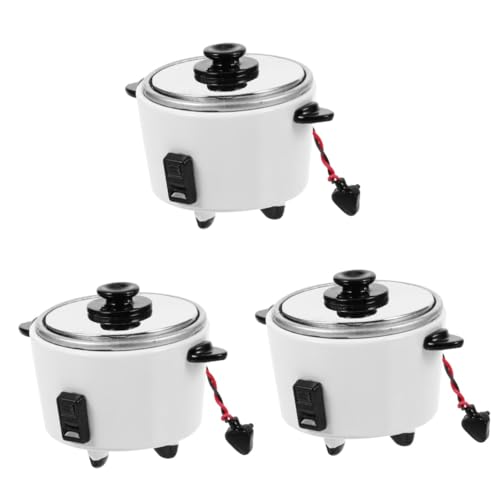 Mipcase 3 Stück Elektroherd-Ornament winzig Reiskocher Mini-Reiskocher vorgeben Puppe Mini House Decor Reiskocher-Dekoration Mini-Elektro-Reiskocher Modell reiskocher Metall von Mipcase