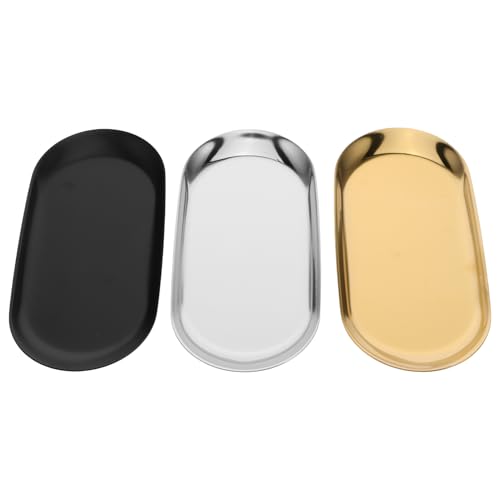 Mipcase 3 Stück Ovales Tablett Parfümtablett Serviertablett Aus Metall Kommodentablett Metalltabletts Süßigkeitentablett Schmucktablett Dekoratives Tablett Kaffeebar Tablett Mipcase 3 Stück Ovales Tablett Parfümtablett Serviertablett Aus Metall Kommodentablett Metalltabletts Süßigkeitentablett Schmucktablett Dekoratives Tablett Kaffeebar Tablett von Mipcase
