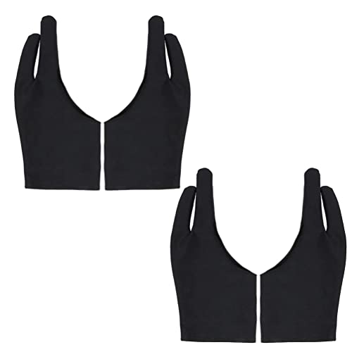 Mipcase 4stücke Spandex Zeichnerhandschuhe Antirutsch Anti-schweiß s Schwarz Für Grafiktablett Skizzieren Und Malen Zwei-Finger Design Für Präzises Arbeiten von Mipcase