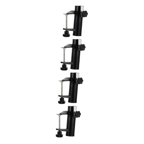 Mipcase 4 Stück im Freien Cliphalter für Sonnenschirme UV-Regenschirm Schatten Ausschneiden gartenschirmständer Robuster Schirmständer mit Clip Tischclip-Halterung Stahl Black von Mipcase