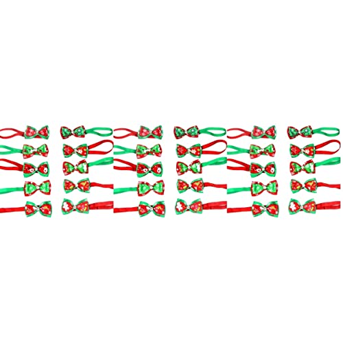 Mipcase 45 Stück Niedliche Krawatten Katzen Zufällige Katzen Schleifenbänder mit Krawatte für Gummi Schöne Mittlere Hundeschleifen Hundewelpen Weihnachtsfarben Verstellbare Krawatte von Mipcase