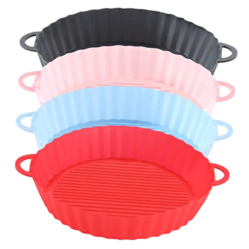 Mipcase 4Stücke Teiliges Silikon Luftfritteusen Pad Wiederverwendbare Backmatte für Heißluftfritteuse Große Silikonform und Hitzebeständig zu Reinigen von Mipcase