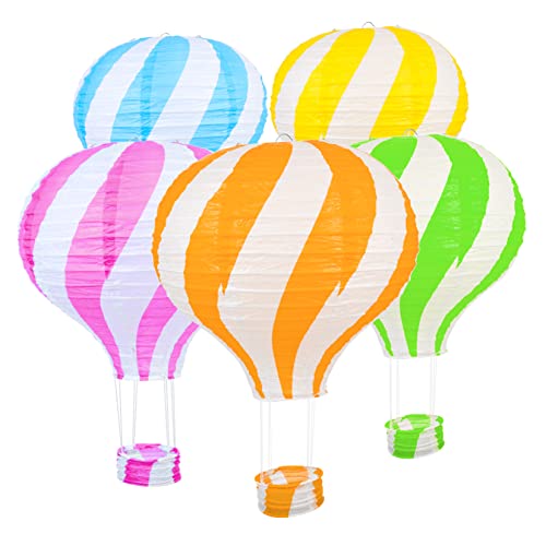 Mipcase 5 Stück Teiliges DIY Papier Hängedekorationen Heißluftballon Form Bunte Kinderlaternen für Kindergarten Party Wohnraumgestaltung Mipcase 5 Stück Teiliges DIY Papier Hängedekorationen Heißluftballon Form Bunte Kinderlaternen für Kindergarten Party Wohnraumgestaltung von Mipcase