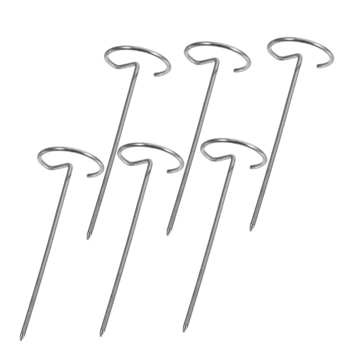 Mipcase 6 Stück Luftfritteus -grillschild Küchenutensilien Aus Edelstahl Heißluftfritteusen-Kebab Kabob-spieße Aus Metall BBQ-Kebab-Rack Röstenstöcke BBQ Sticks Silver Rostfreier Stahl von Mipcase