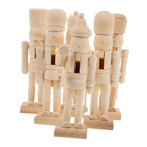 Mipcase 6 Stück Teiliges DIY Holz Soldat Unbemalt zum Bemalen Basteln Weihnachtsdekoration Kreative Walnuss Soldat Figur für Gestaltung Mipcase 6 Stück Teiliges DIY Holz Soldat Unbemalt zum Bemalen Basteln Weihnachtsdekoration Kreative Walnuss Soldat Figur für Gestaltung von Mipcase