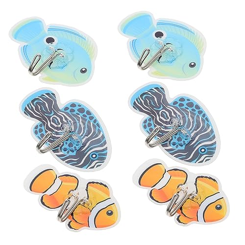 Mipcase 6 Stück Teiliges Selbstklebende Cartoon Fischhaken Tropische Dekohaken für Haushalt Wandaufhängung ohne Bohren Robust Glatte Oberfläche Dekorativ und Praktisch von Mipcase