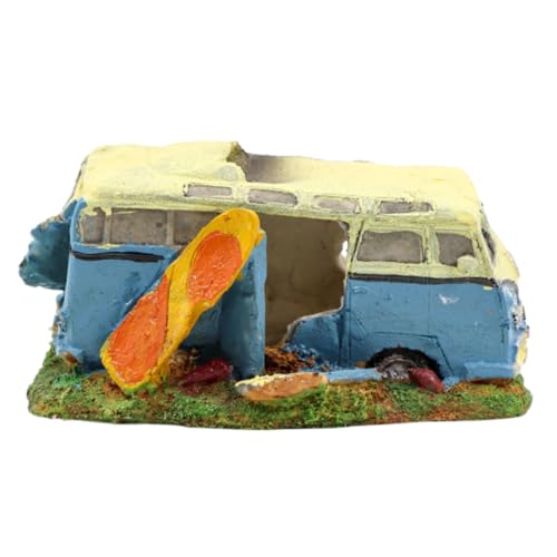 Mipcase Aquarium Dekoration Realistisches Bus Ornament Für Fischbecken Dekoration Für Aquaristik Und Tischgestaltung Simulierte Unterwasserlandschaft Hochwertiges Zubehör Für Aquarien von Mipcase