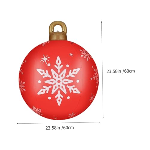 Mipcase Aufblasbare Weihnachtskugel Rot mit Schneeflocken Wetterfeste Outdoor Deko Große Aufblasbare Christbaumkugel für Festliche Weihnachtsfeiern Geeignet für Zuhause Büro Restaurant von Mipcase
