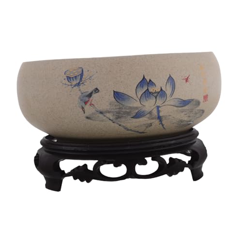 Mipcase Blau-weißer Blumentopf Aus Porzellan Lotus-hydrokultur-schalentopf Kleine Blumentöpfe Wasserlily Bowl Hydroponische Blumentöpfe Lotusblütenschale Blumentopf Aus Keramik Plastik von Mipcase