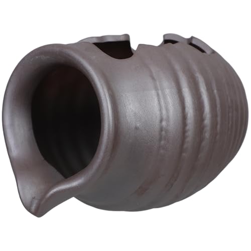 Mipcase Brunnen fließendes Wasser Tontopf Gartenbrunnen im Freien Ornament Umlaufgefäß zirkulieren Hof drinnen Topfbrunnen Gartendeko Brunnen Wasserfall Keramik Brown von Mipcase