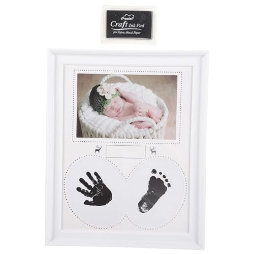 Mipcase Fußabdruck Bilderrahmen Kreatives Erinnerungsgeschenk Für Neugeborene Weiß Geschenke Zum Festhalten Besonderer Momente von Mipcase