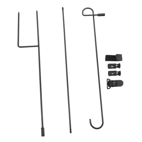 Mipcase Garten Fahnenmast Stabiler, windfester Fahnenhalter Ständer für Gartenfahnen Gartenflaggenstand Gartenfahnenhalter für den Außenbereich Flaggenmast im Freien Schmiedeeisen Schwarz von Mipcase