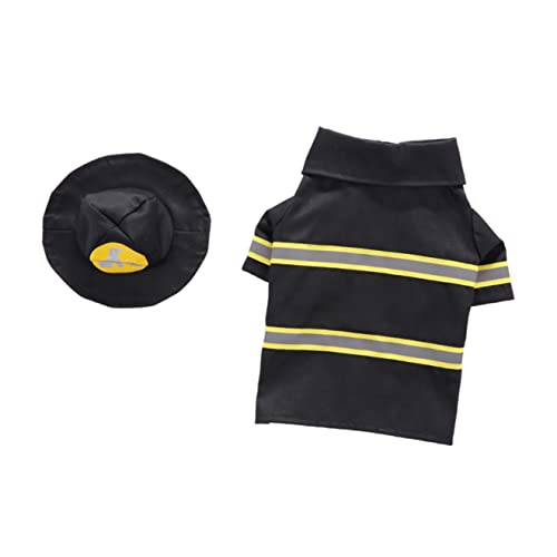 Mipcase Hundekostü 1 Set Bekleidung Mit Größe XL Hunde Schwarz Von Feuerwehrmann Feuerwehr Kleidung Hemden Medium - Kostü Hundekleidung Mantel Lustige Haustiere Halloween Party for Hundeparty von Mipcase