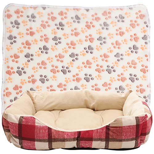 Mipcase Haustierbett Katzen-Lounge-Sofa Winterwarmes Hundebett Gemütliche Katzenhütte Warmes Katzenschlafbett Katze Im Weihnachtsstil Schläft Hundebett Kissen Sanft Welpenzwinger Baumwolle von Mipcase