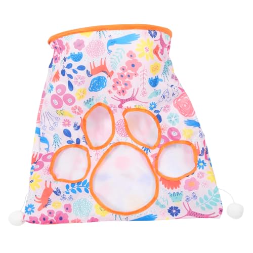 Mipcase Katzentunnel Katzenspielzeug Katzenhausbett Stoff Rosa Hündchen von Mipcase