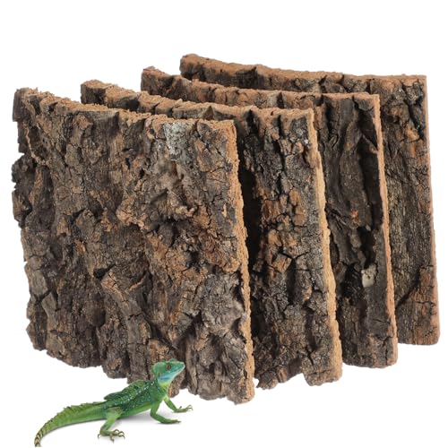 Mipcase Korkrinden-Hintergrund für Aquarien, natürliche Aquarium-Dekoration für Gecko, Eidechse, Frosch, Bartdrache, einfache Einrichtung, Aquarium-Zubehör, 4 Stück Mipcase Korkrinden-Hintergrund für Aquarien, natürliche Aquarium-Dekoration für Gecko, Eidechse, Frosch, Bartdrache, einfache Einrichtung, Aquarium-Zubehör, 4 Stück von Mipcase