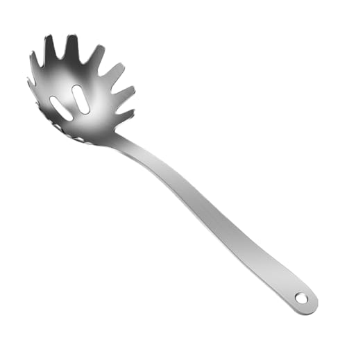 Mipcase Lo mein Sieb Küchenwerkzeuge Pasta -Serverlöffel mit Zähnen Kochlöffel mit Zähnen servieren Noodles Ramen Server Spaghetti-Server aus Metall Nudelkochlöffel Rostfreier Stahl Silber von Mipcase