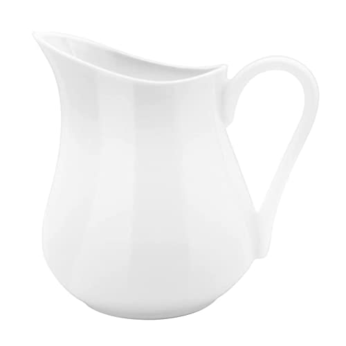Mipcase Milchkännchen aus Porzellan mit Griff Kleiner Klassischer Milchkännchen aus Feinem Weißem Porzellan Keramik-Schaumkännchen Kleiner Handkrug für Kaffee Und Tee (450 Ml) von Mipcase